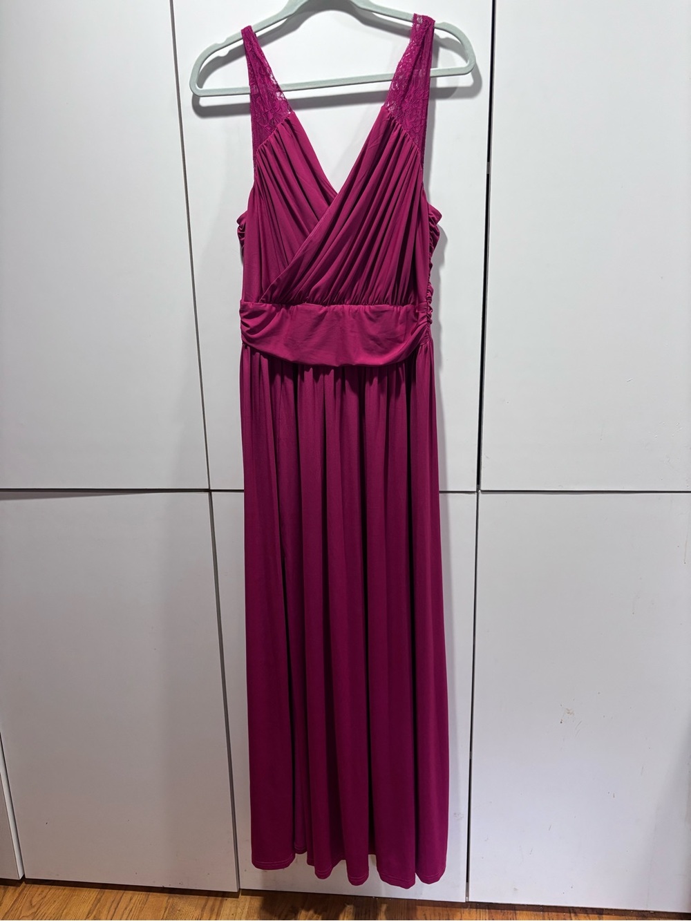 Sleeveless V-Neck Maxi Dress in Raspberry — Timeless Evening Style